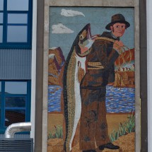 9 meters high mosaic for the fish carrier Hardi Felgenhauer (1753 - 1828) who worked more than 30 years on Bergen's fish market